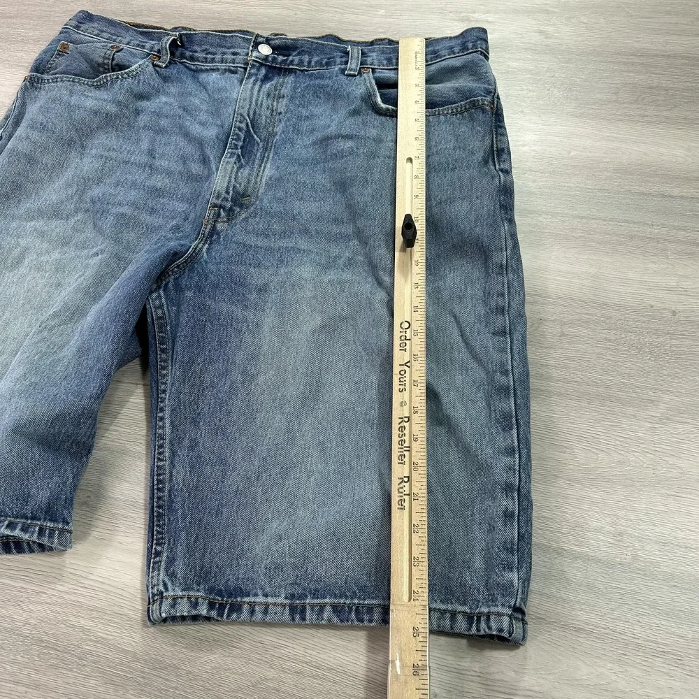 Levis 569 Denim‎ Shorts Mens 40 Blue Loose Fit Zip Fly 5 Pocket Long Jorts Baggy